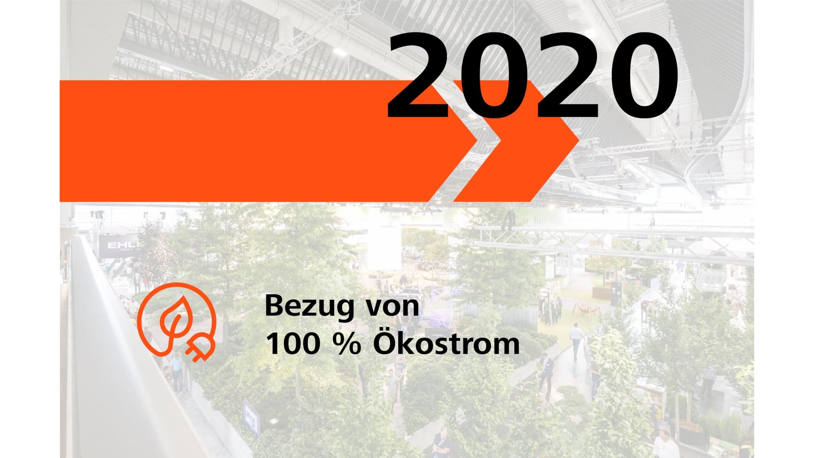 2020: Bezug von 100% Ökostrom